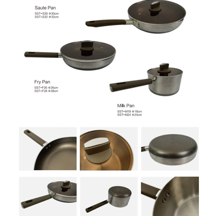 Custom Non-Stick Stainless Cast Iron Kitchen Wear Cookware Set Cooking Pots Heavy Duty