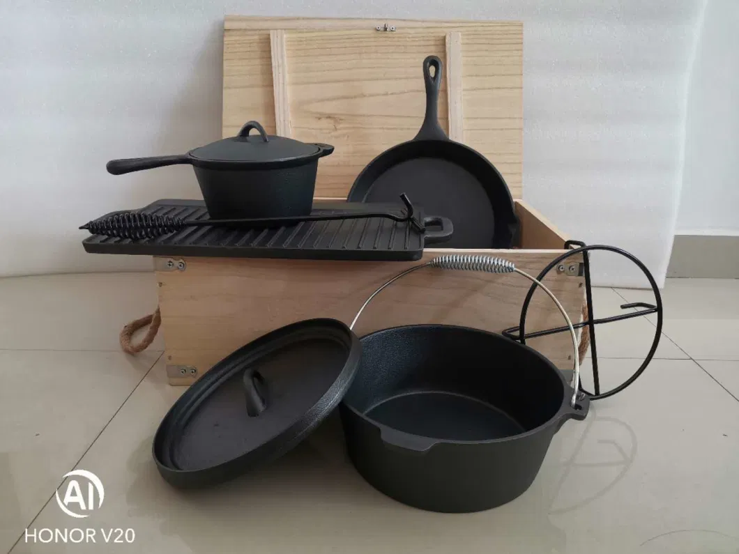 7-Piece Cast Iron Camping Cookware Sets