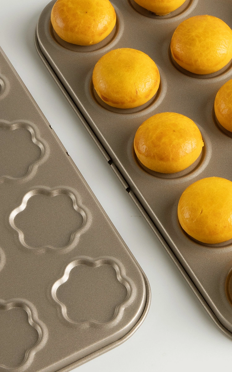 Home Kitchen Bakeware Baking Pans Carbon Steel Non Stick Round Cupcake Muffin Pan Macaron Baking Pan