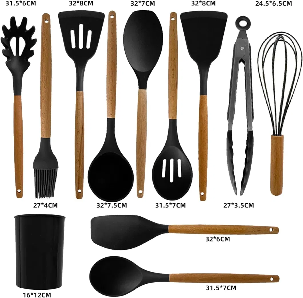 Silicone Kitchen Cooking Utensils Set Kitchen Gadgets Tools Set Silicone Utensils Set for Nonstick Cookware