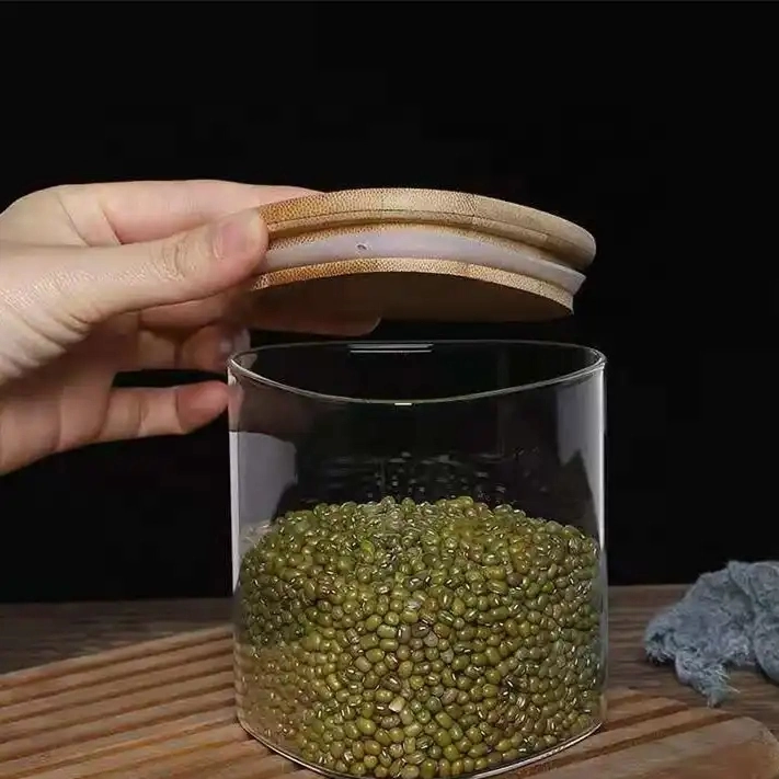 Glass Transparent Grain Tea Confectionery Food Storage Sealed Jar