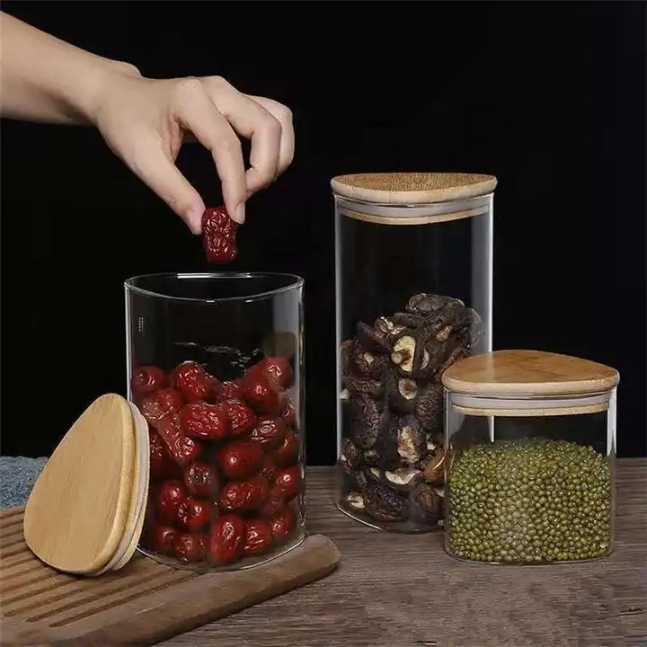 Glass Transparent Grain Tea Confectionery Food Storage Sealed Jar