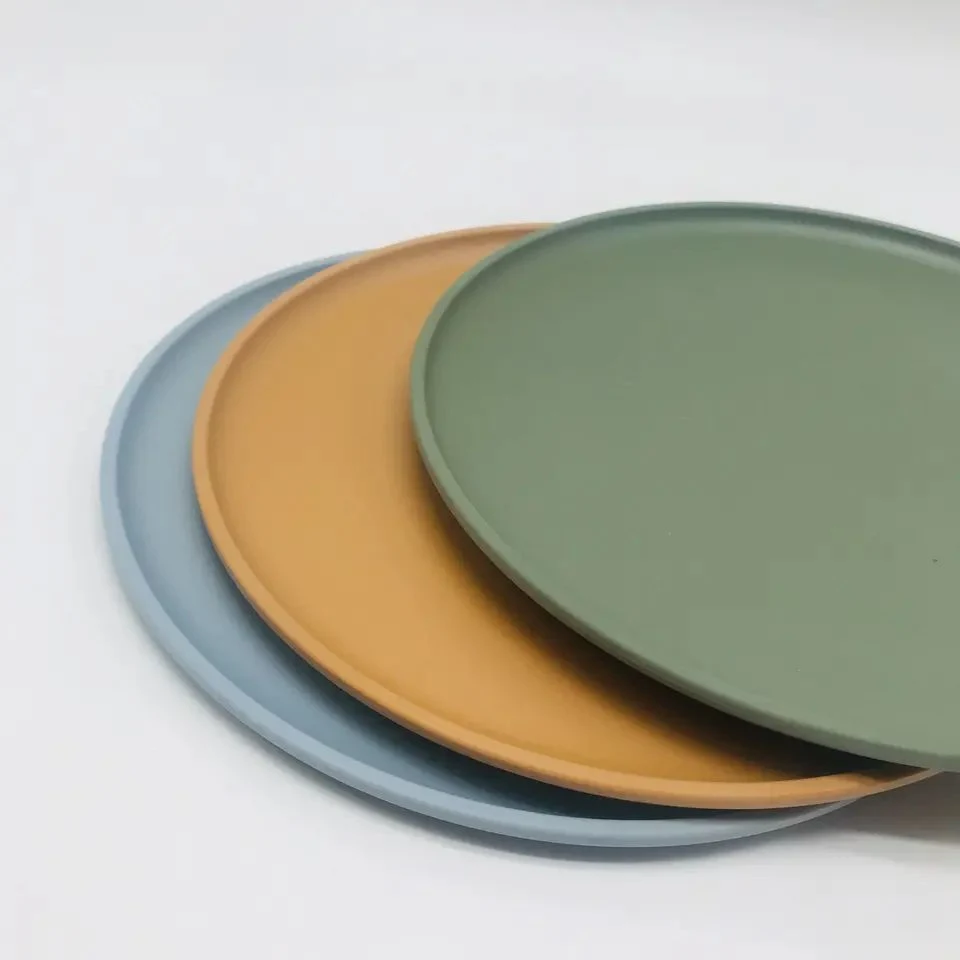 Aveco 100% Biodegradable PLA Bamboo Fiber Kids Tableware Plate Sets, Dinnerware Sets, Dining Plates Set of 4