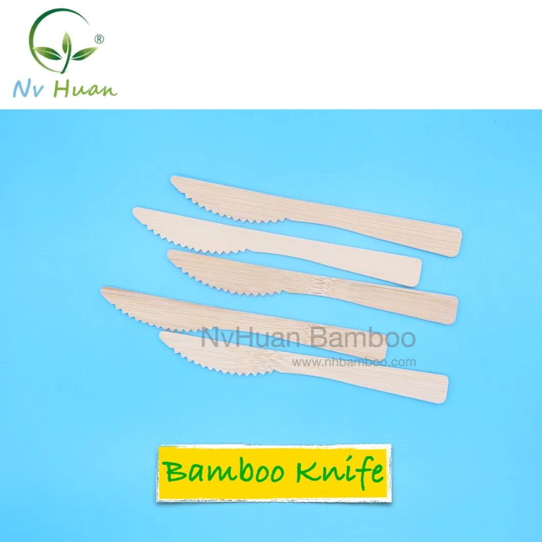 Bamboo Wooden Tableware Disposable Spoon Knife Fork Biodegradable Cutlery Set