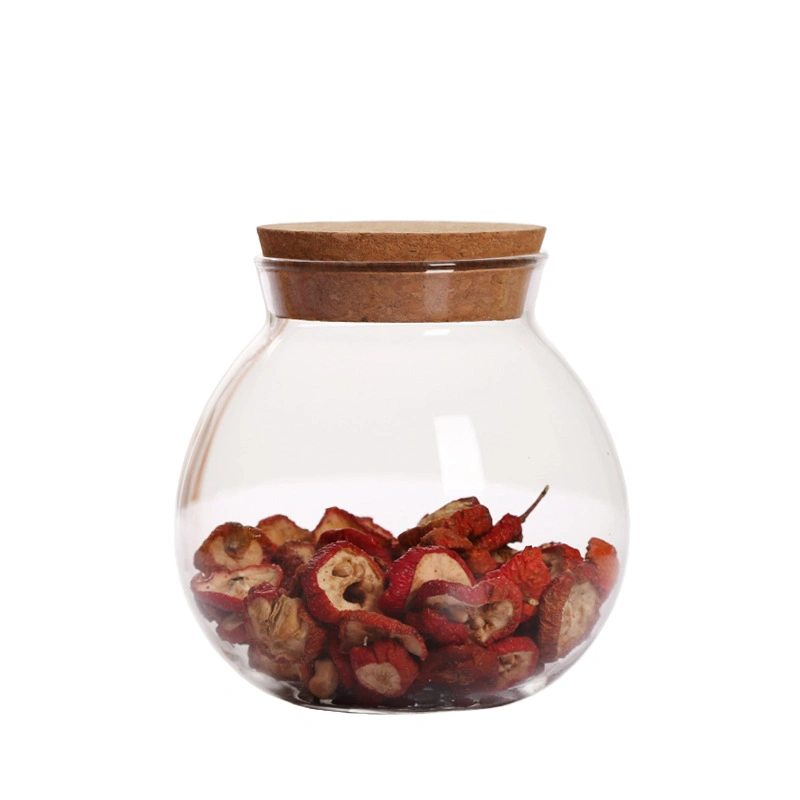 Borosilicate Handmade Clear Round Shape Glass Food Storage 500ml for Kitchen Use