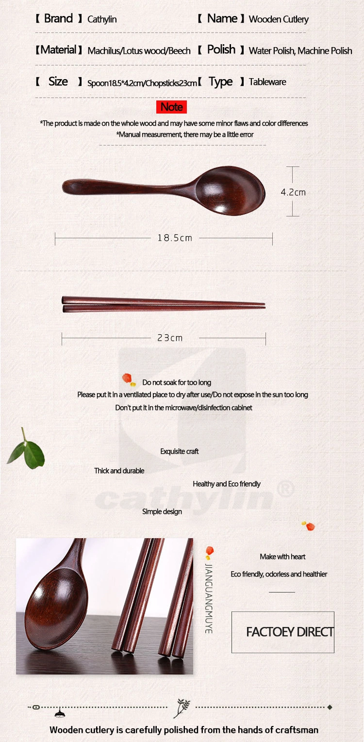 2019 Home Gift Wooden Bamboo Spoon Chopsticks Tableware