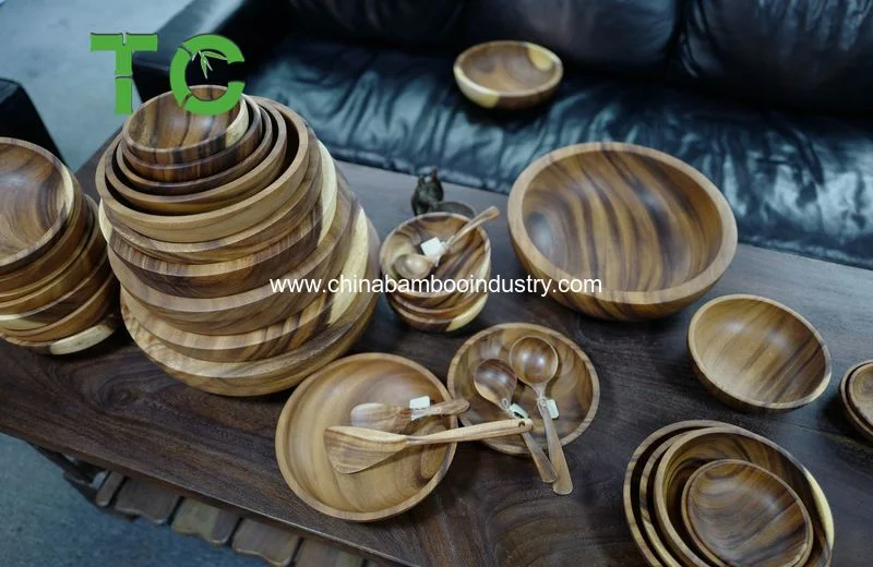 Wholesale Large Jujube Wooden Bowl Serving Bowl Wooden Tableware