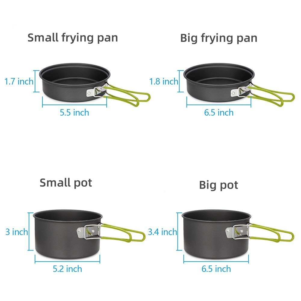 2-3 Person Portable Outdoor Camping Cooking Set Picnic Boiler Cookware