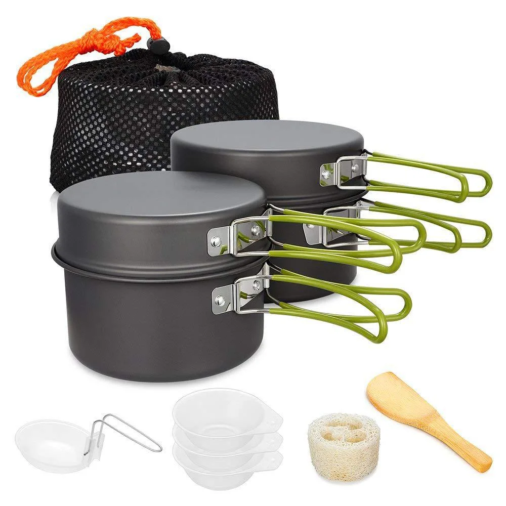 2-3 Person Portable Outdoor Camping Cooking Set Picnic Boiler Cookware