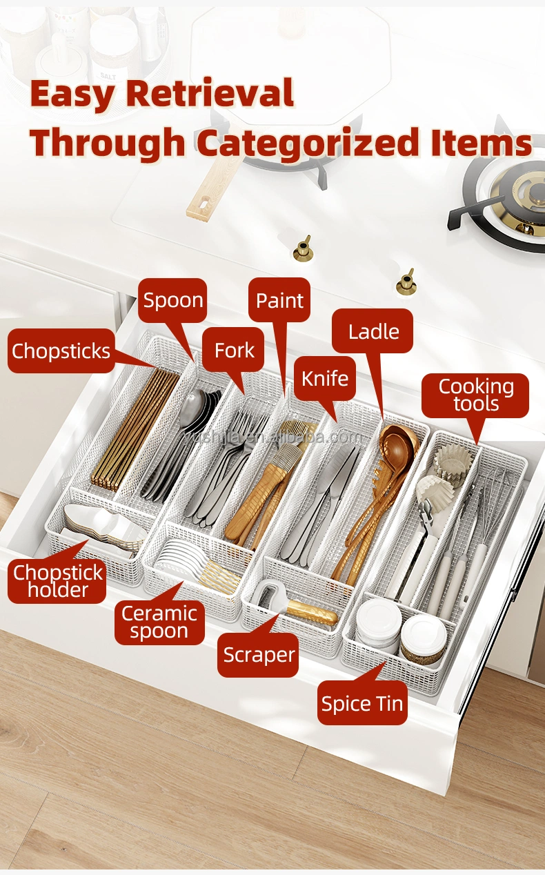 Cutlery Storage Tableware Organizer Drawers &amp; Cabinet Organizers