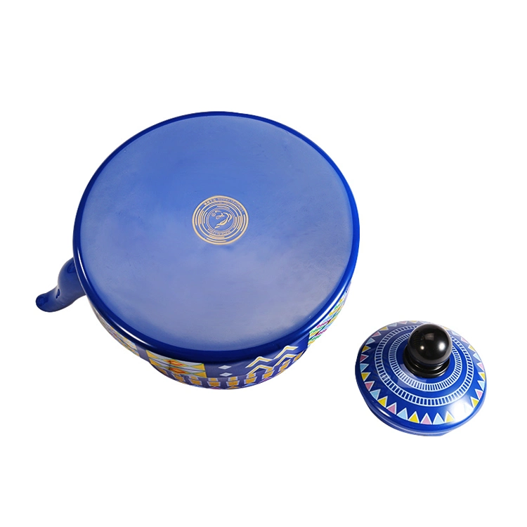 Factory Hot Sale Blue Enamel Tea Kettle Cookware Antique Coffee Pot with Stainless Steel Handle
