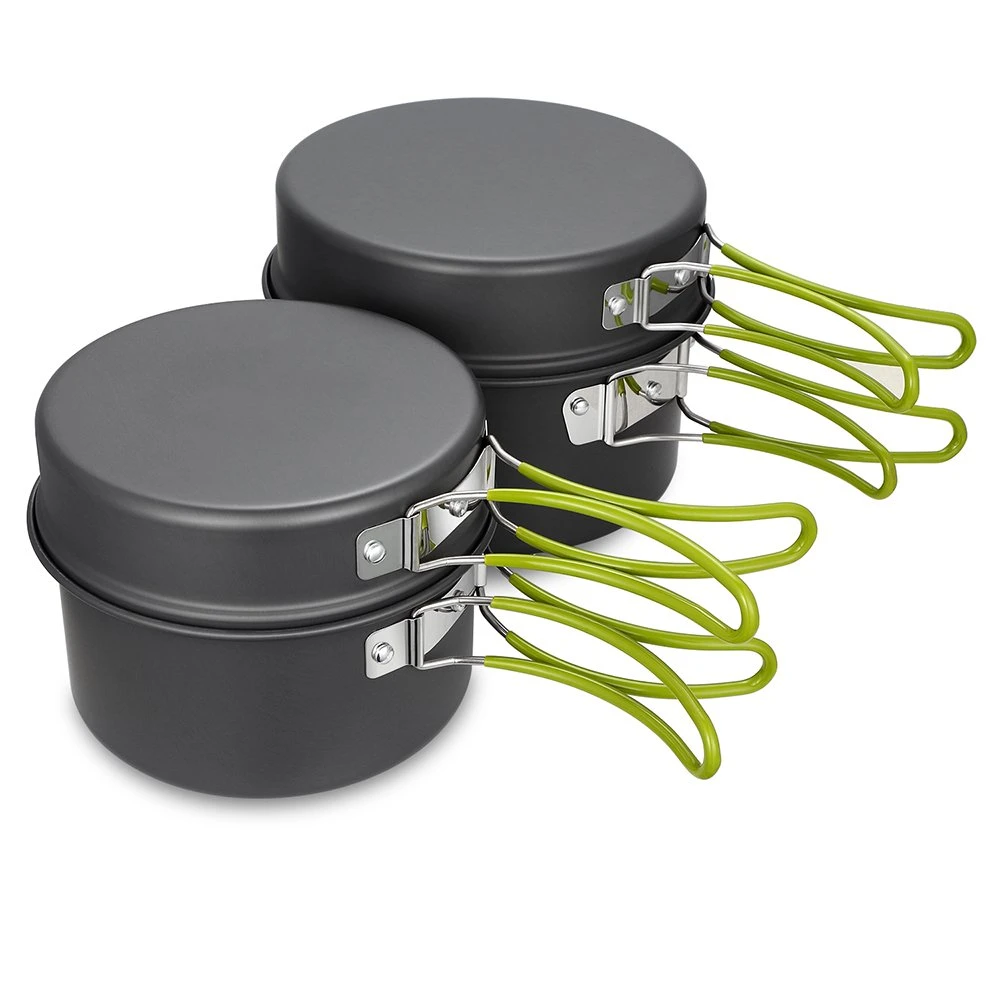 Set Gear Campfire Utensils Non-Stick Cooking Equipment Lightweight Stackable Camping Cookware