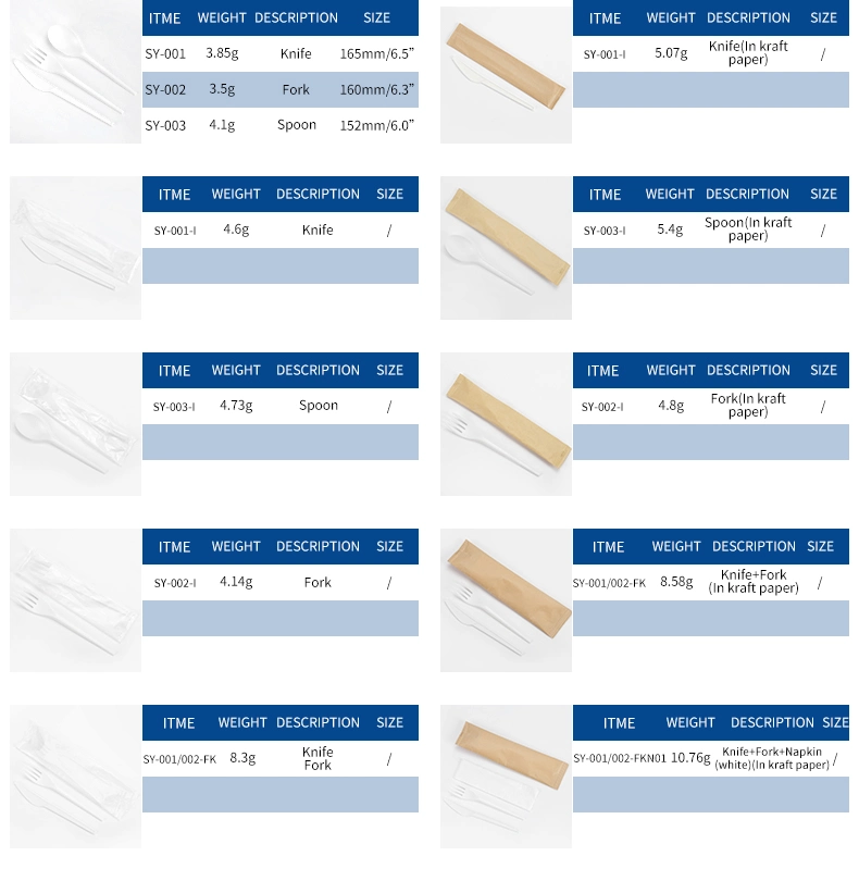 Special Design Widely Used Biodegradable Compostable Wheat Straw PLA Cutlery Set Flatware Set