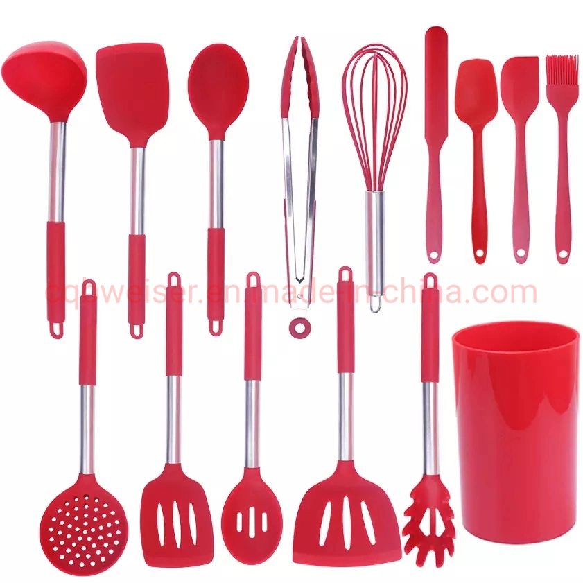 Kitchen Cooking Gadgets Silicone Kitchen Utensils with Stainless Steel Handle