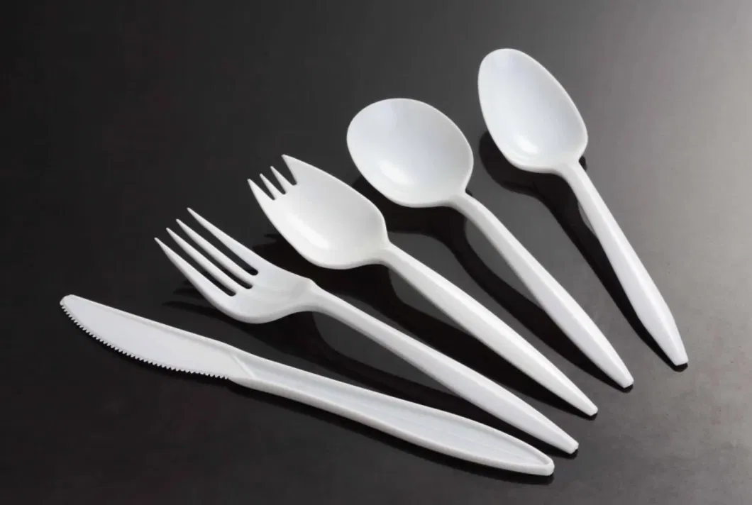 Disposable Plastic Cutlery Spoon Fork and Knife, Plastic Tableware Set