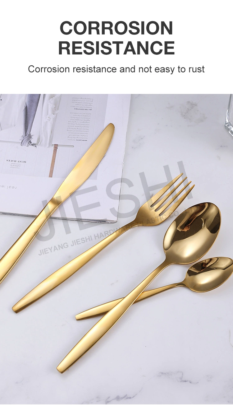 Luxury Tableware Golden Dinnerware Stainless Steel Cutlery Set