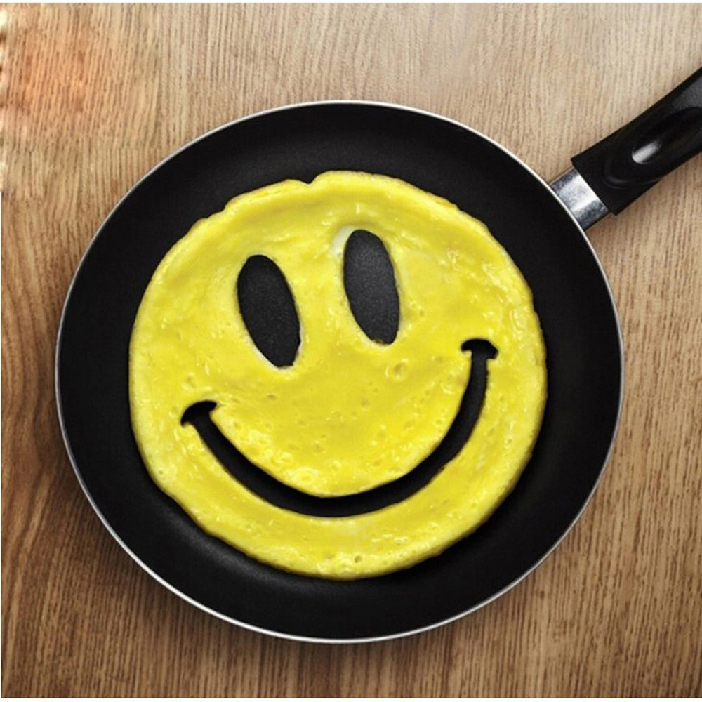 Egg Mold Breakfast Mold Smile Shaped Pancakes Silicone Smiley Face Shape Bakeware Kitchen Cooking Tools for Kid (Smile Face) Esg10683