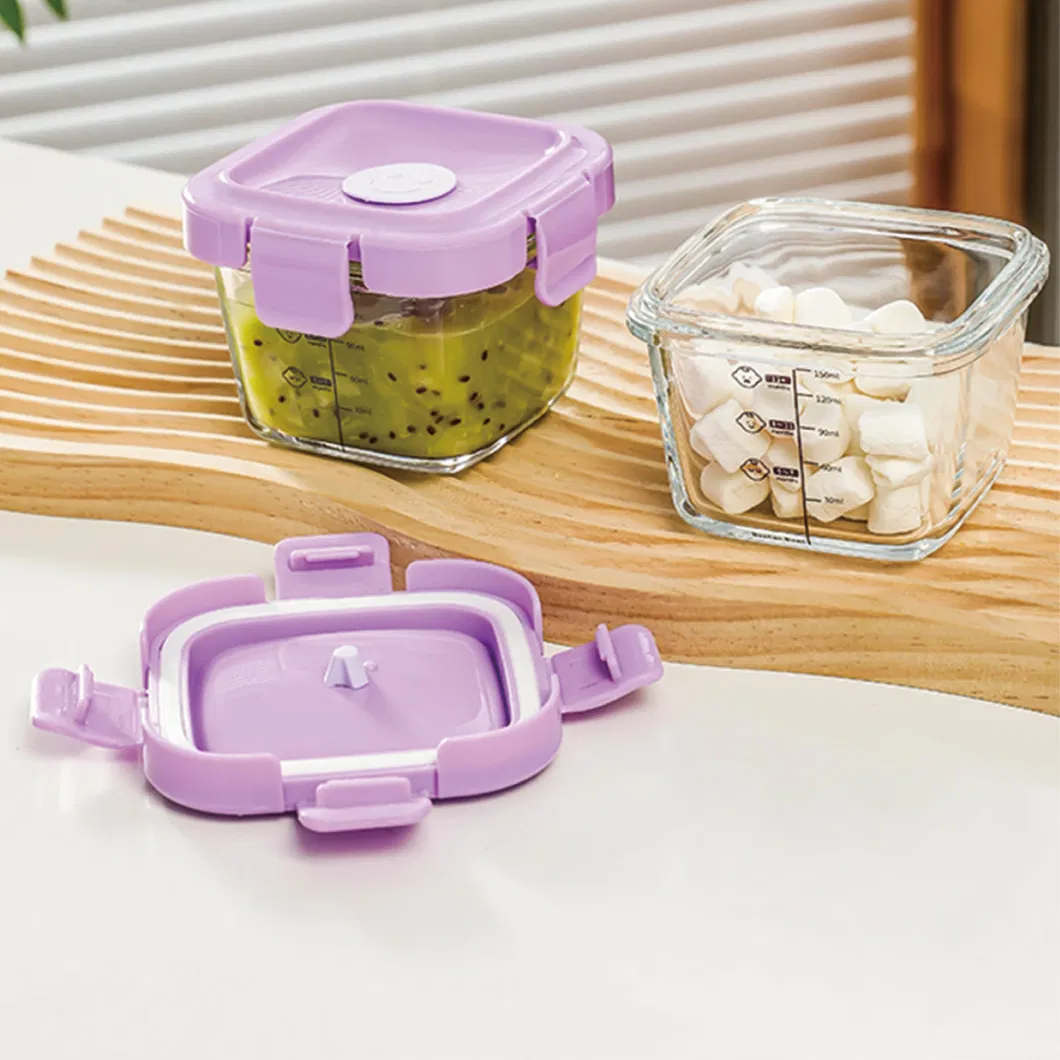 Baby Food Bowl Baby Tableware Preservation Storage Box Glass Scale Can Be Steamed Heating Food Box Storage