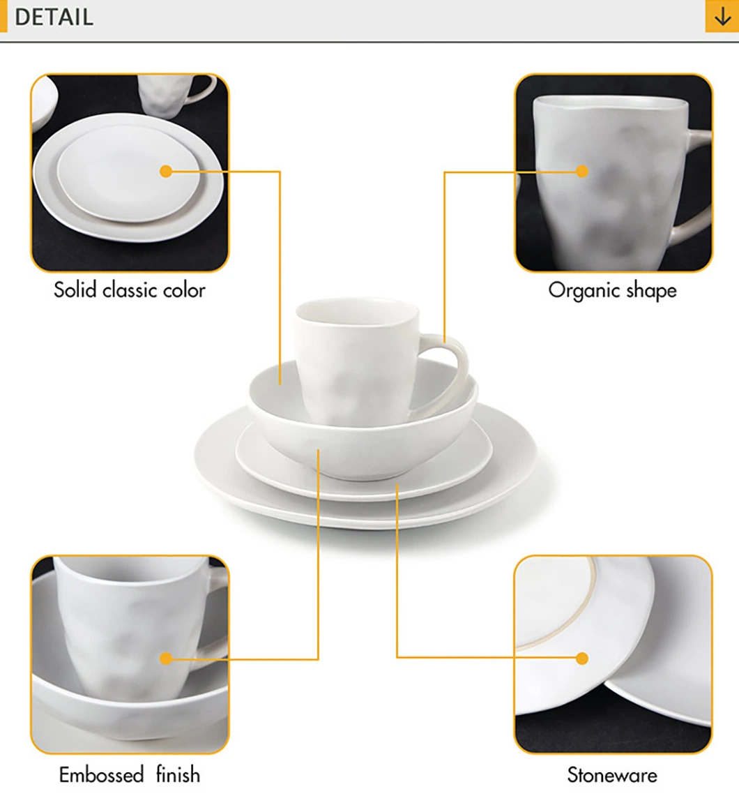 Factory Wholesale Restaurant Glazed Dinner Plate Set Hotel Ceramic Tableware Crockery Dish Sets