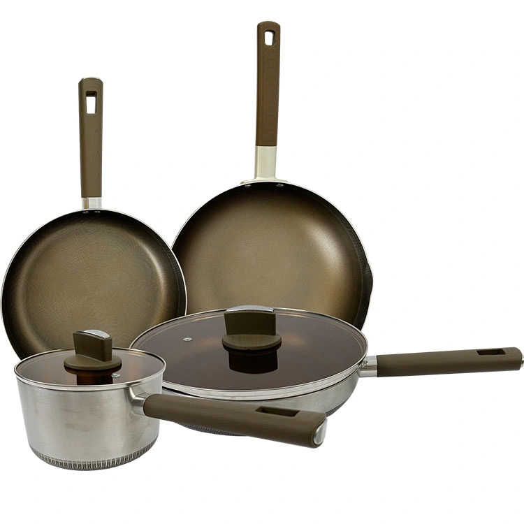 Custom Non-Stick Stainless Cast Iron Kitchen Wear Cookware Set Cooking Pots Heavy Duty