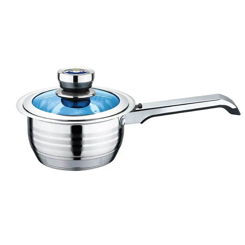 Multifunction 12PCS Stainless Steel Cooking Pot with Blue Glass Lid Casserole Frying Pan Cookware Set