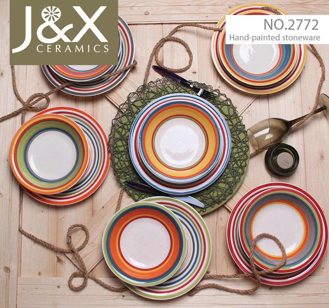 European Style Hand Painted Ceramic 12 PCS Dinnerware Set