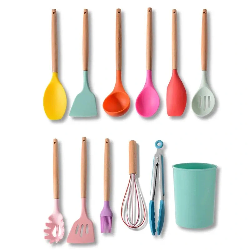 BPA Free Nonstick Kitchen Tools Colored Cooking Kitchen Gadgets Silicone Kitchen Utensils Set