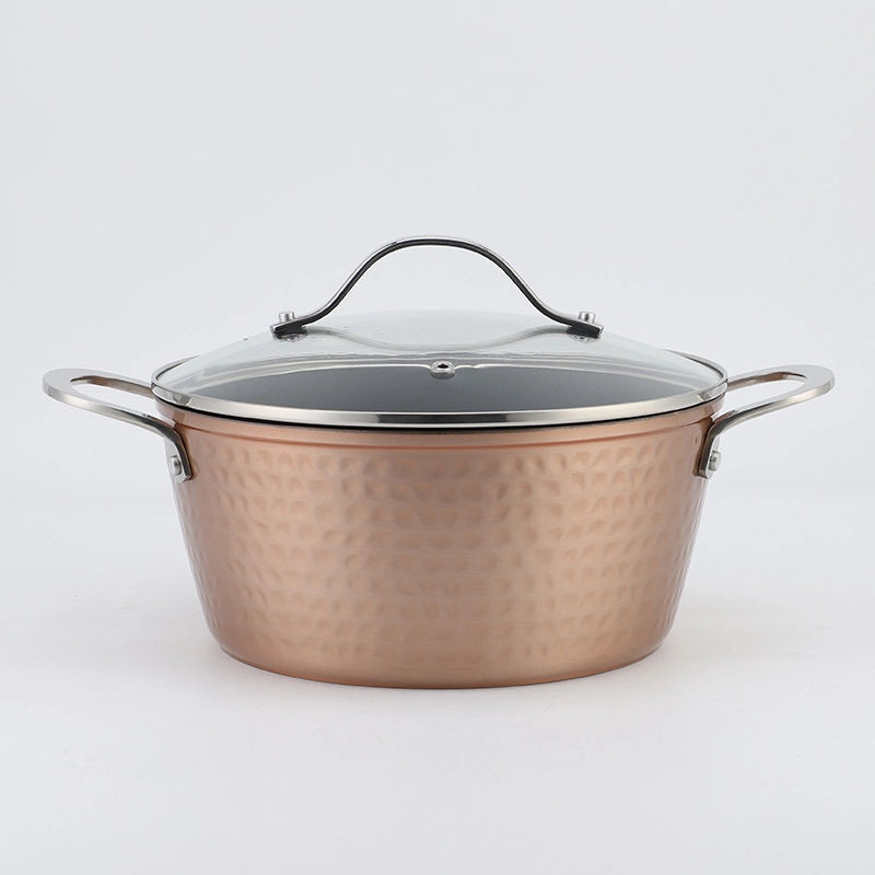 6PCS Copper Nonstick Frying Pan Saucepan Stock Pot Cooking Pots and Pans Aluminum Cookware Sets