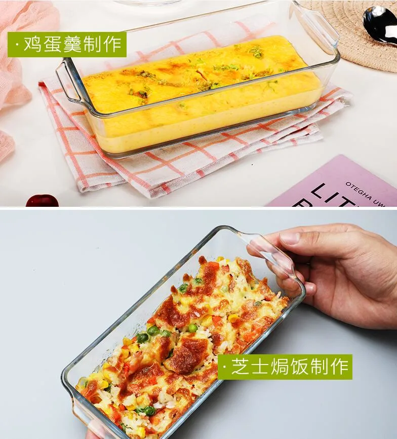 Eco-Friendly Factory Outlet Round Glass Baking Dish Baking Tray Microwave and Oven Glass Bakeware