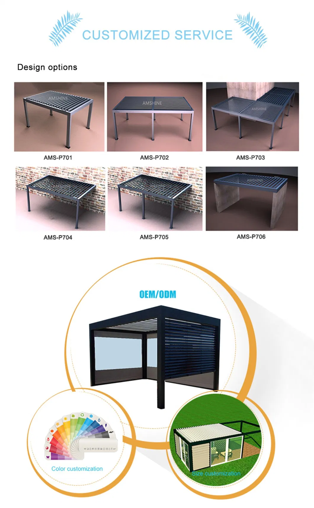 Customized Waterproof Terrace Louvre Roof Pavilion Outdoor Kitchen Pergola Aluminium 6X4 Gazebo Kits with Glass Sliding Door