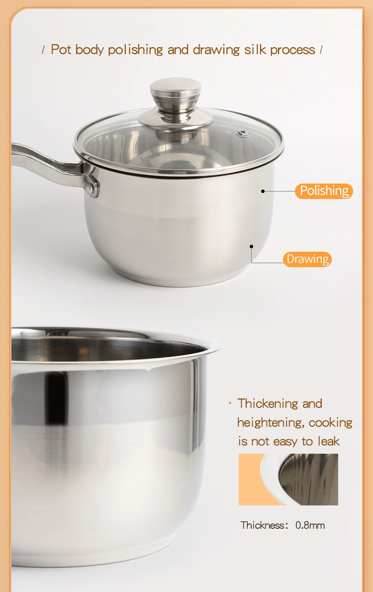 Stainless Steel Saucepan Premium Cookware Set Double Encapsulated Bottom Kitchenware Wholesale Pot