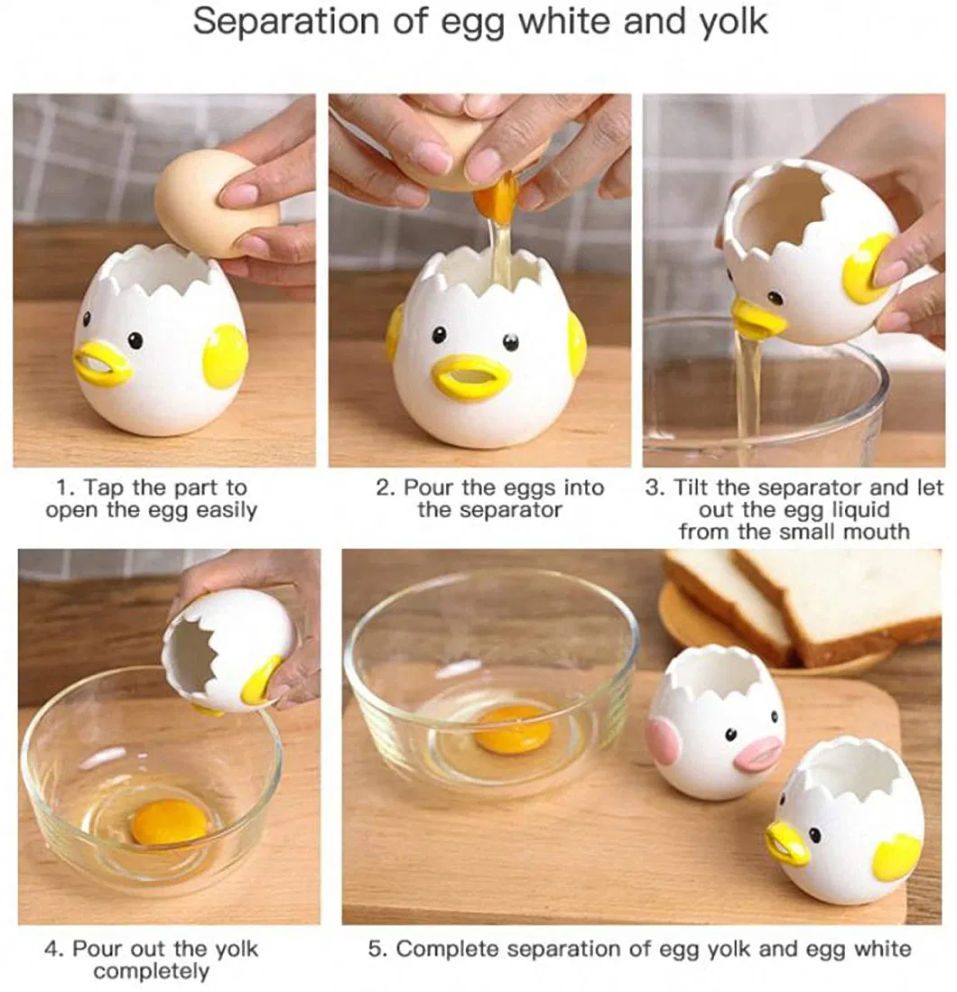 Creative Ceramic Egg Yolk White Separator Cartoon Style Baking Assistant Kitchen Tools