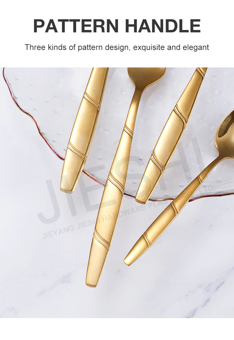 Luxury Tableware Golden Dinnerware Stainless Steel Cutlery Set