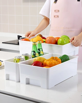 Pet Storage Organizer for Kitchen Accessories Food Drinks Snacks 3 PCS Set Plastic Organizer Bin for Kitchen