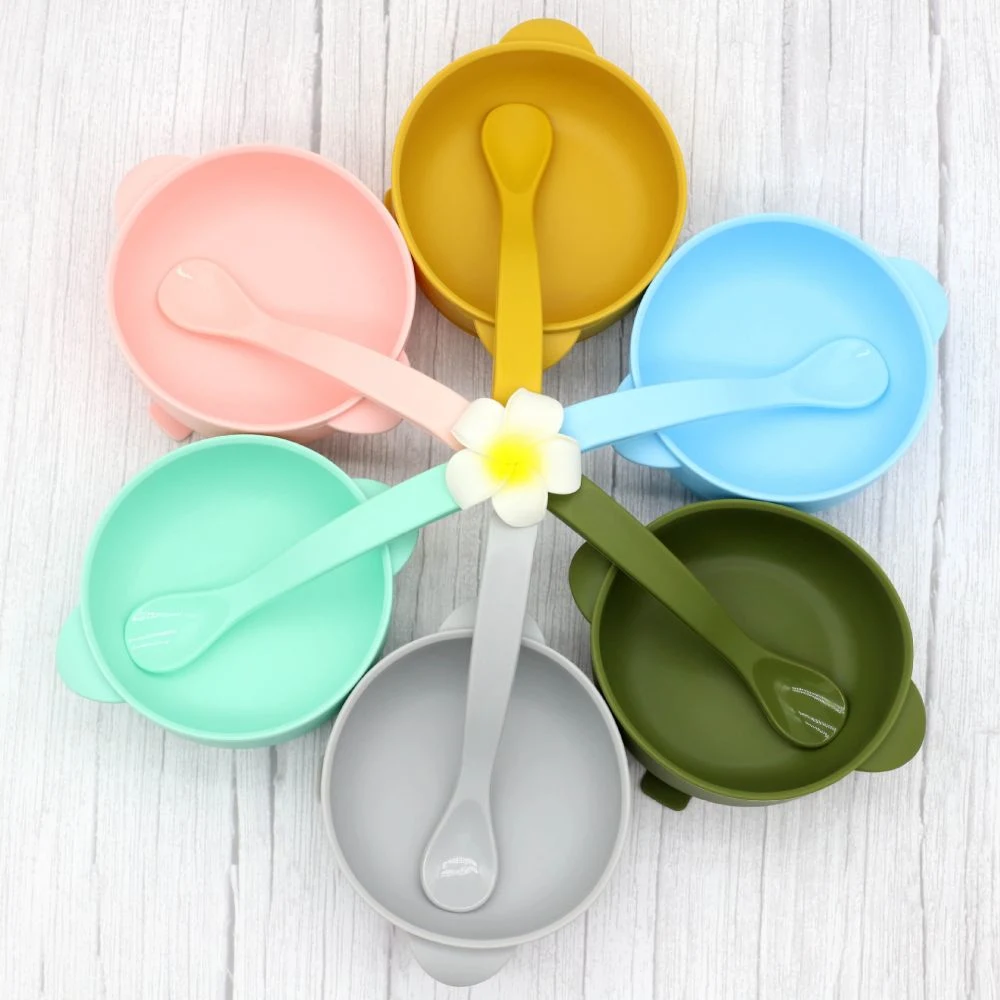 New Customizable Drop and Wear Resistance Silicone Baby Bowl Set