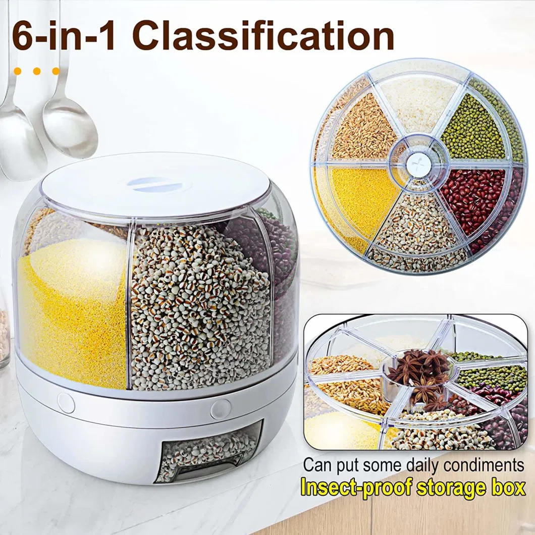 Large Capacity Rice and Grain Storage Container Rice Bucket Household Multi-Functional Flour Tank Container Box