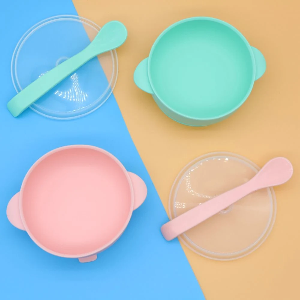 New Customizable Drop and Wear Resistance Silicone Baby Bowl Set