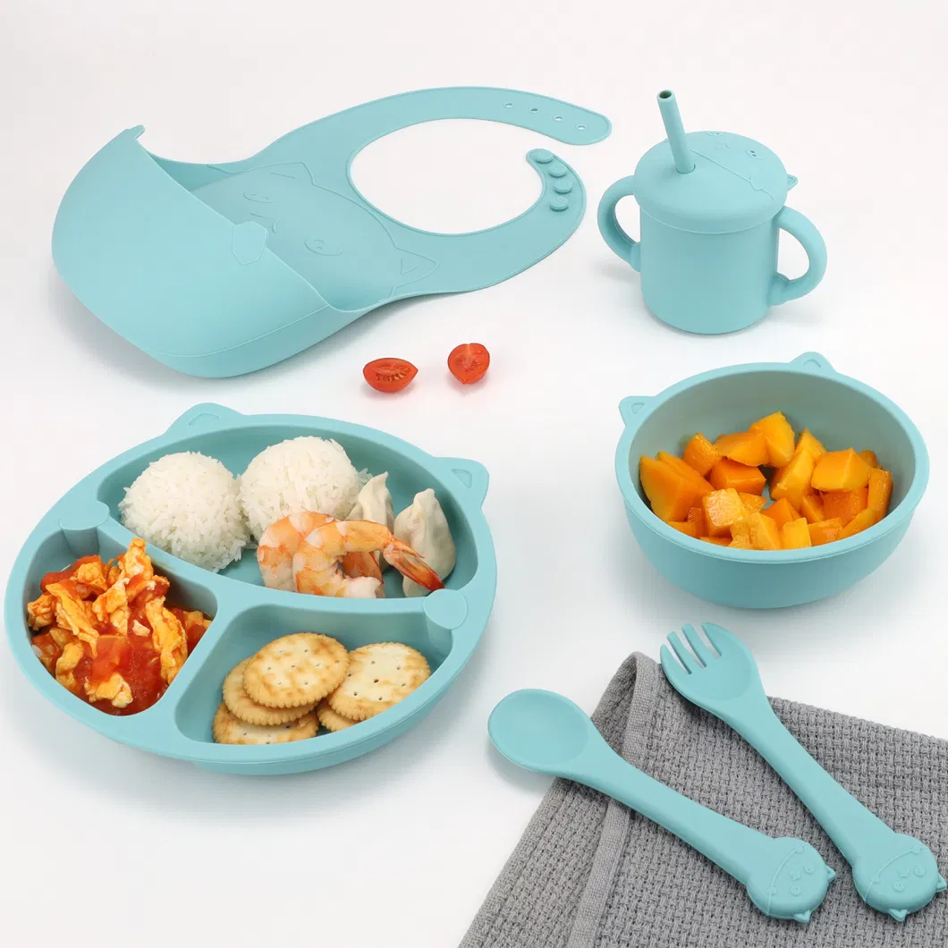 Food Grade Silicone Feeding Bowl Kitchen Tool Baby Dinner Set