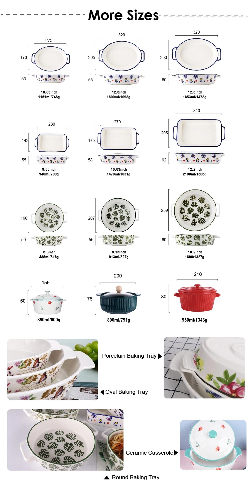 Customized Pink Color Ceramic Bakeware for Kitchent and porcelain Baking Tray Accept to Ovenware