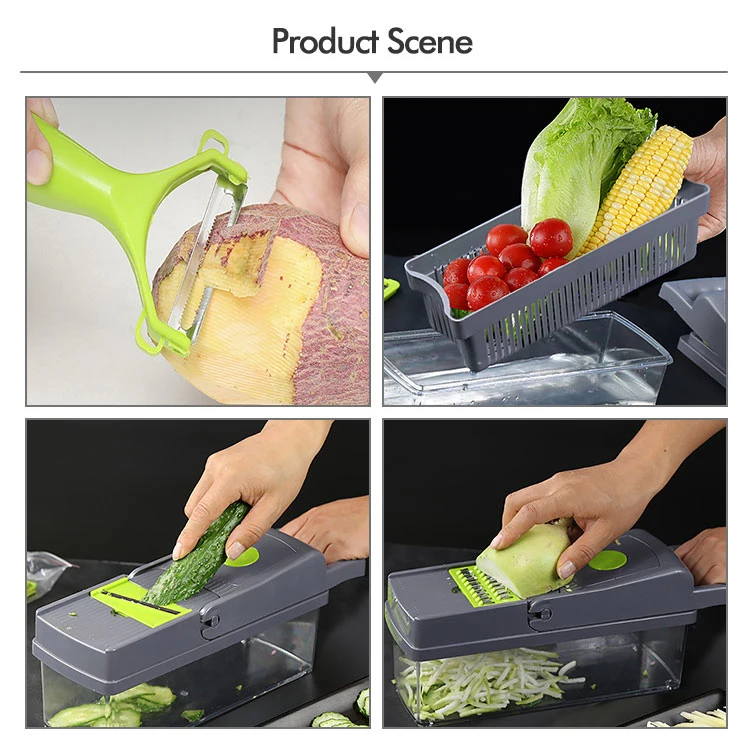13 in 1 Kitchen Gadget Multi Manual Accessories Hand Slicer Vegetable Cutter Onion Chopper Dicer Vegetable Chopper Kitchen Tool