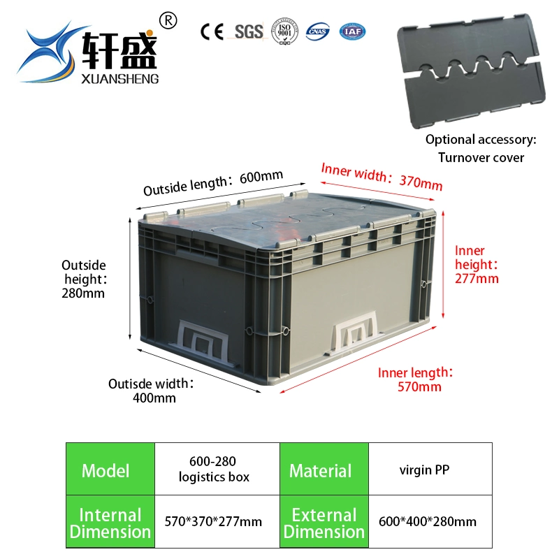 Auto Industry Plastic Turnover Crate, Plastic Storage Bin, Packaging Container