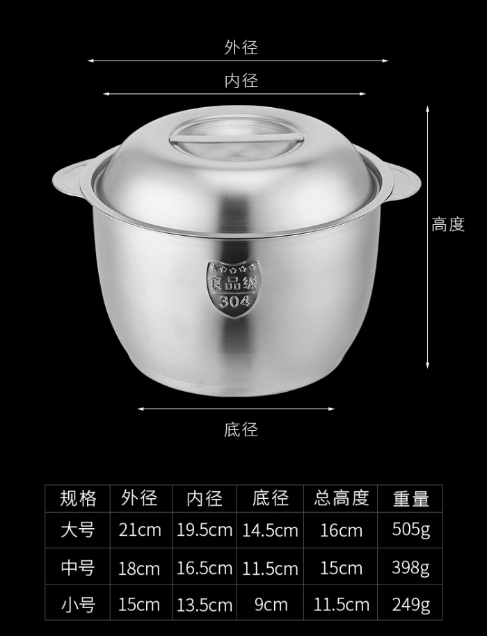 304 Stainless Steel Stock Pots Cookware Pots