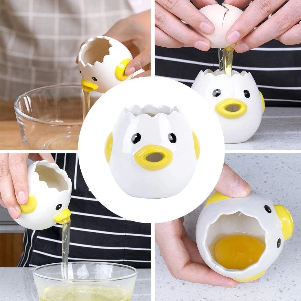 Creative Ceramic Egg Yolk White Separator Cartoon Style Baking Assistant Kitchen Tools