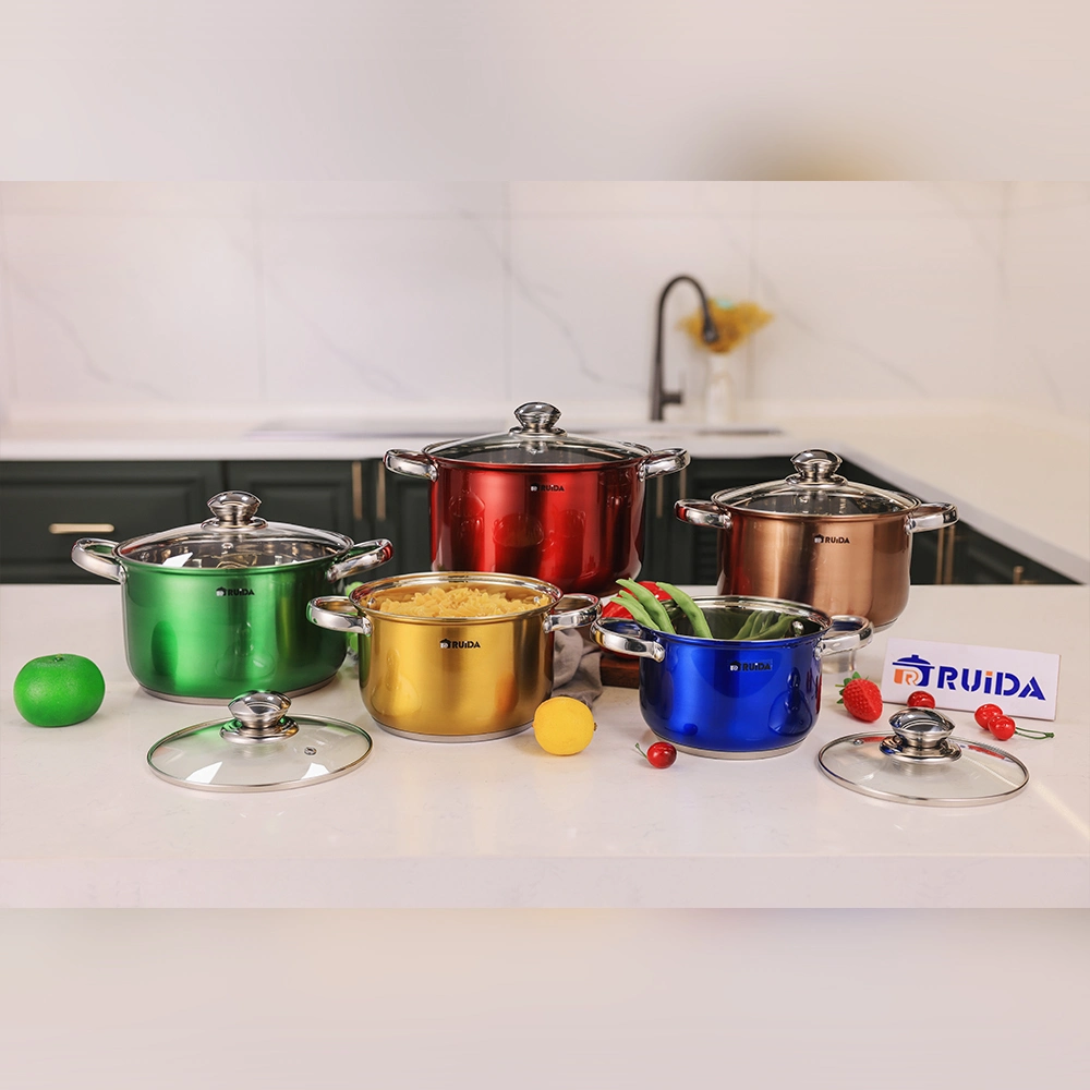 High Quality Kitchen Utensils Nonstick Frypan 8PCS Stainless Steel Cookware Set