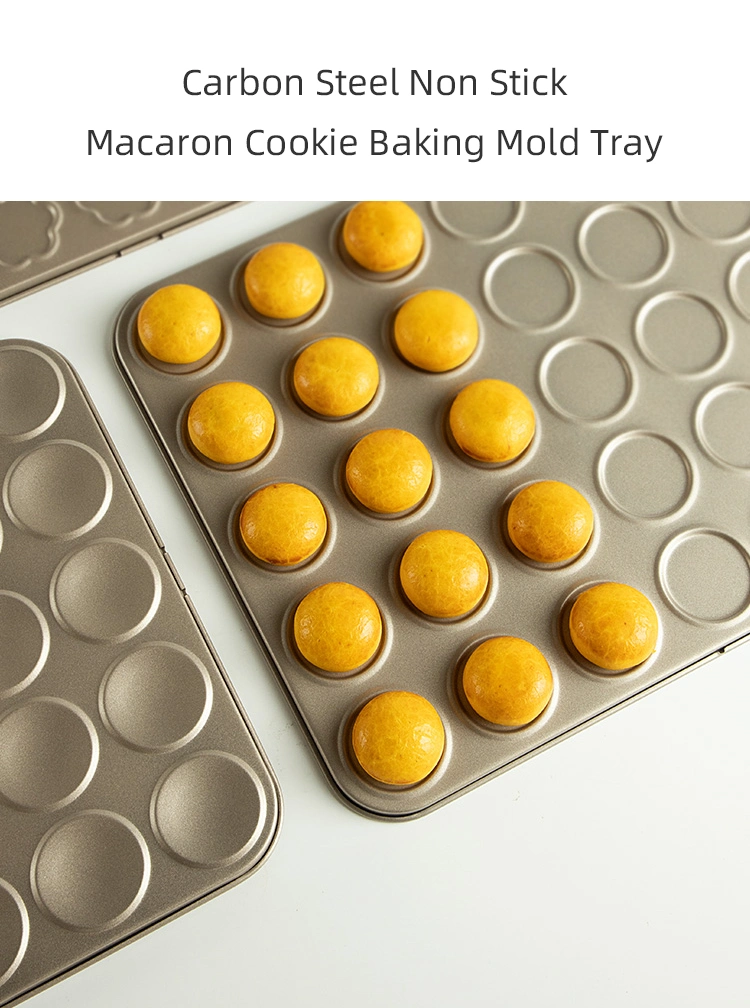 Home Kitchen Bakeware Baking Pans Carbon Steel Non Stick Round Cupcake Muffin Pan Macaron Baking Pan