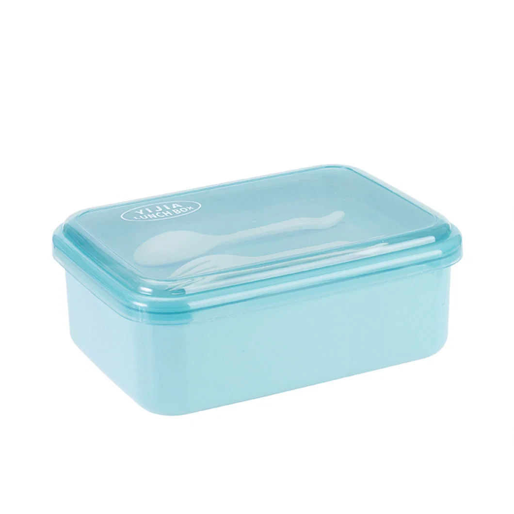 Rectangular Students with Lunch Box Plastic PP Can Microwave Japanese Two-Point Grid Work Canteen Meal Box Tableware
