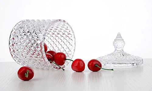 Large Crystal Diamond Glass Jar Food Storage Organization Candy Box Bowl Storage