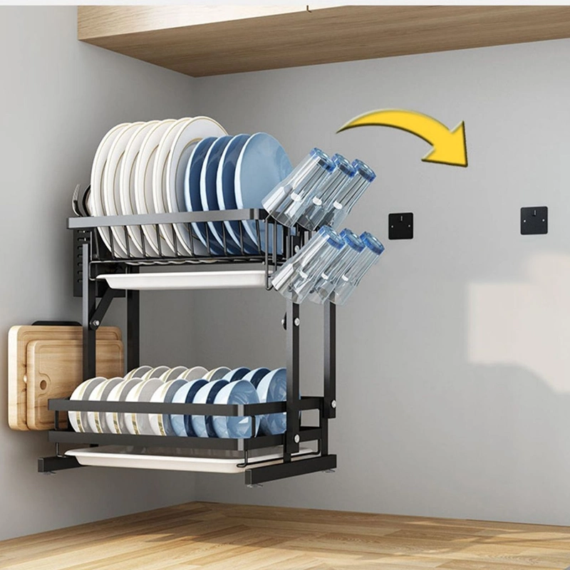 Kitchen Sink Countertop Foldable Collapsible Dish Drainer Drying Rack Wall Hanging Easy Installation