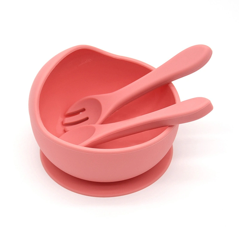 Soft Suction Food Grade Silicone Baby Bowl and Spoon for Kids