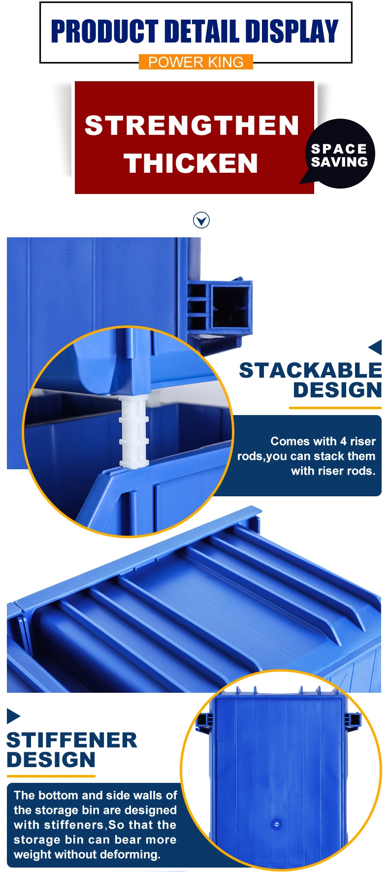 Warehouse Nut and Bolt Plastic Stackable Storage Pick Bins Wholesale